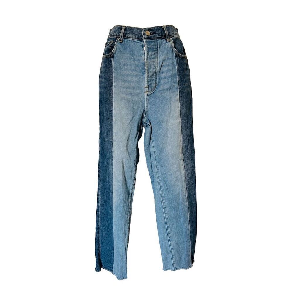 PacSun Women's High Rise Straight Button Fly Two-Tone Denim Jeans Size 27